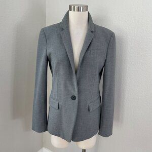 J Crew Regent Blazer Womens 8 Gray Single Button Jacket Office Work